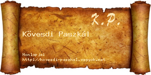 Kövesdi Paszkál névjegykártya